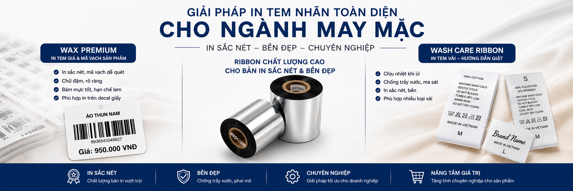Mực In Tem Vải - Wash Care
